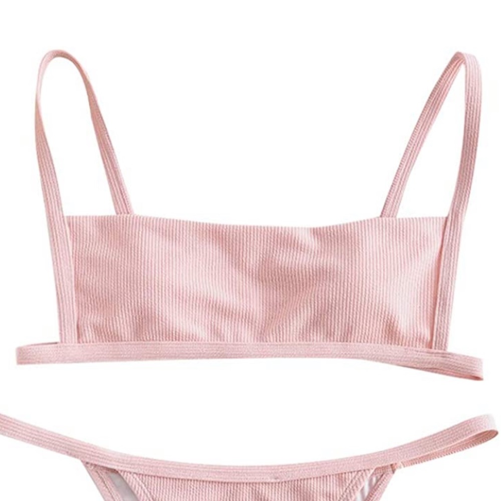Women's Ribbed Square Neck Bikini Set - Picture 4 of 7